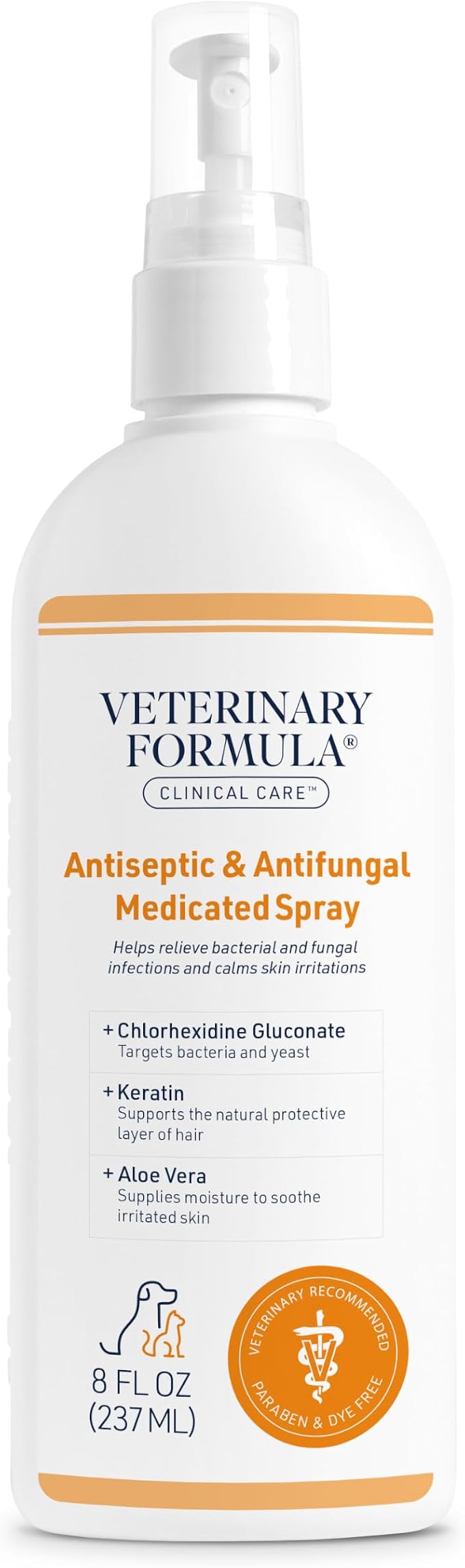 Veterinary Formula Clinical Care Antiseptic & Antifungal Spray, 8 fl oz | Helps Soothe Red, Scaly & Greasy Skin
