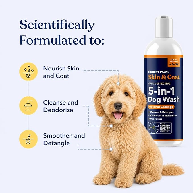 Coconut Mango Dog Shampoo and Conditioner, Puppy, Itchy Skin, Smelly Dogs | Itchy Skin Relief, Anti-Itch Dog Wash for Allergies, Puppy Shampoo and Conditioner, Sensitive Skin, Moisturizing
