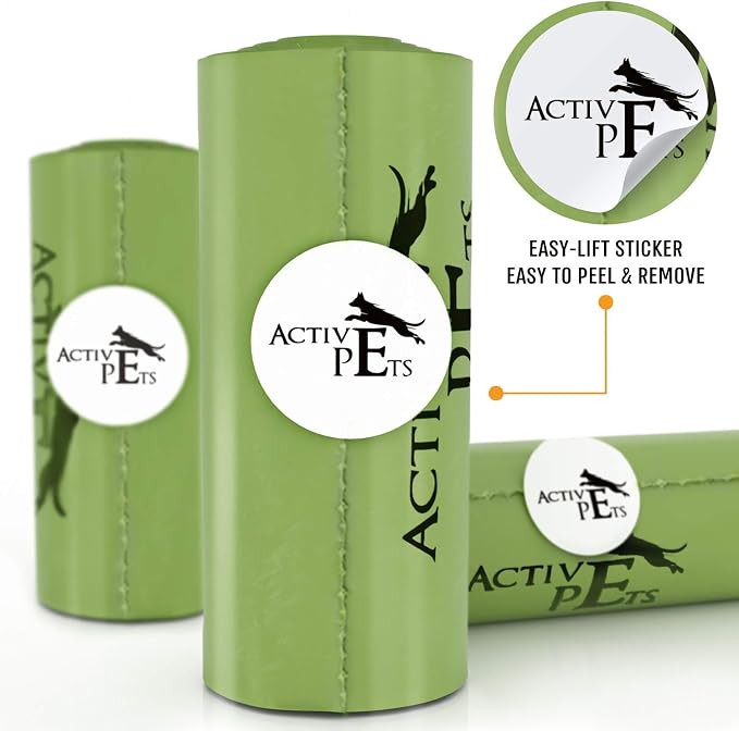 Active Pets Extra Thick, Leak-Proof Dog Waste Bags - Lavender-Scented, Eco-Friendly, Easy-Tear, Strong Doggy Bags For Poop