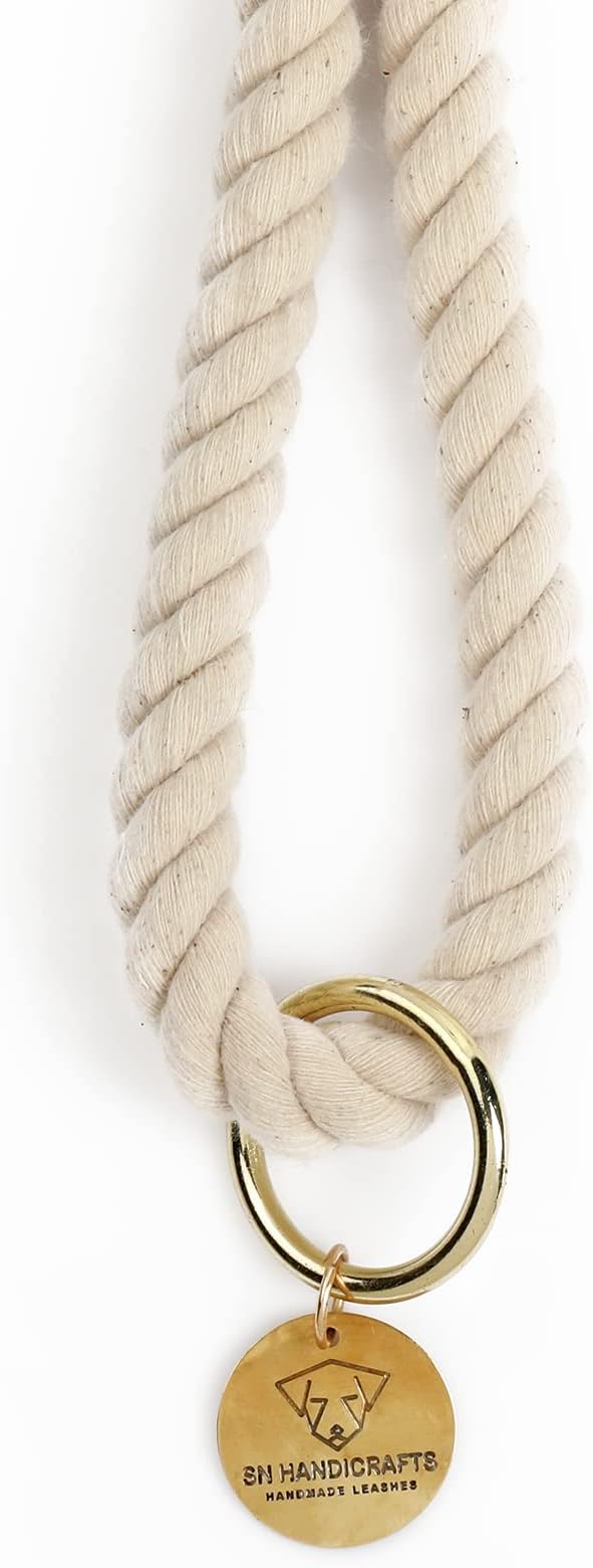 Handmade Rope Leashes for Small Dogs - 5FT Organic Cotton Natural Braided Dog Leash