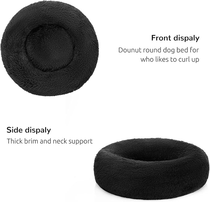 HACHIKITTY Calming Donut Cuddler Dog Bed, Indoor Puppy Beds for Large Dogs, XLarge 36''