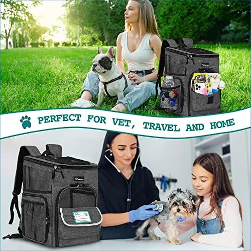 PetAmi Dog Backpack Carrier, Airline Approved 4-Way Entry Cat Bag, Charcoal