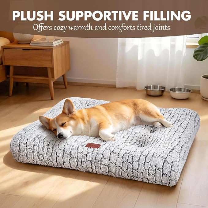 Dog Bed Crate Pad Plush Dog Crate Mat for Small Medium Large Dogs Soft Dog Bed Anti Slip Fulffy Comfy Kennel Pad
