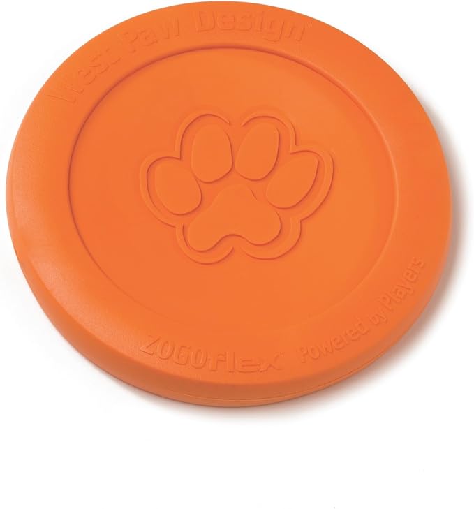 West Paw Zogoflex Zisc Dog Flying Disc, High Flying Aerodynamic Disc for Dogs Puppy – Lightweight, Floatable Disc for Fetch, Tug of War, Catch, Play – Doubles as Food/Water Bowl, Large 8.5", Tangerine