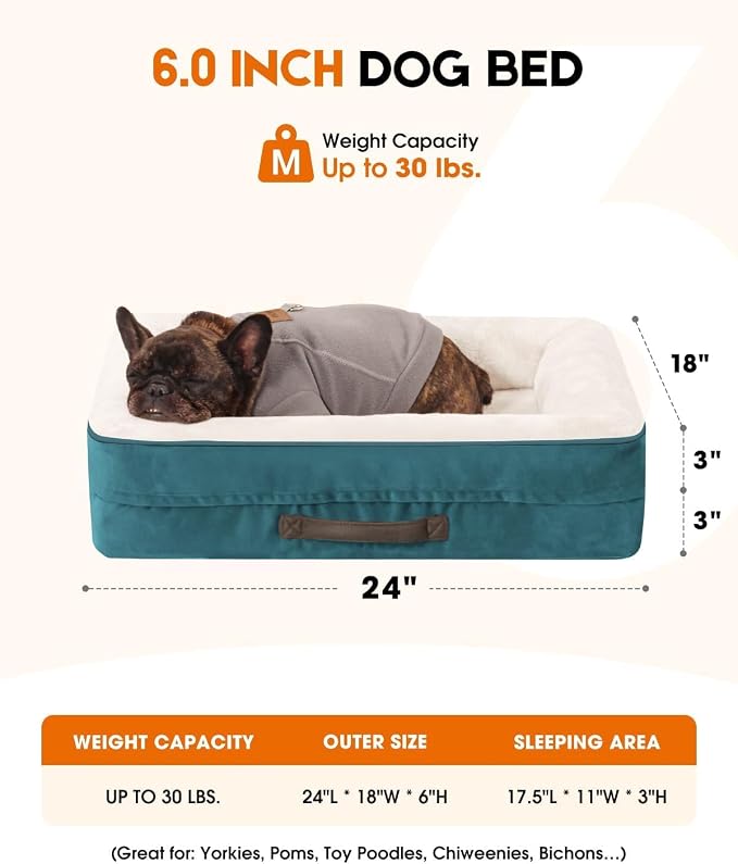 Upvilla Orthopedic Dog Bed, Four-Sided Cushioned Egg-Shaped Foam Dog Sofa, Waterproof Removable Cover, Cat Bed with Non-Slip Base, Small Pet Bed,Blue