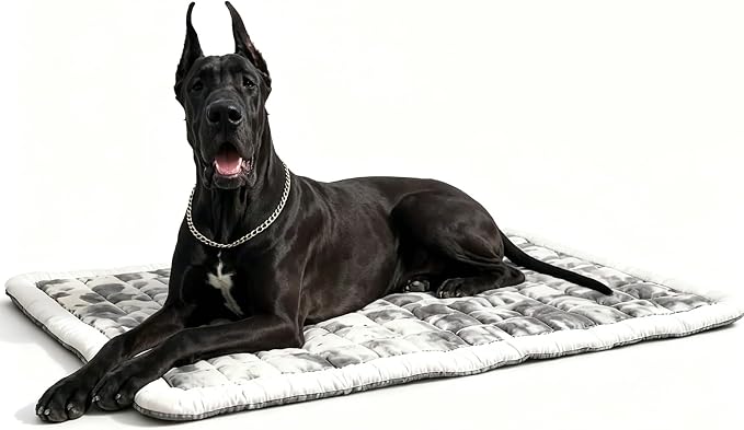 48" Airy Dog Crate Mat, Machine Washable Soft Kennel Pad for Large Breeds