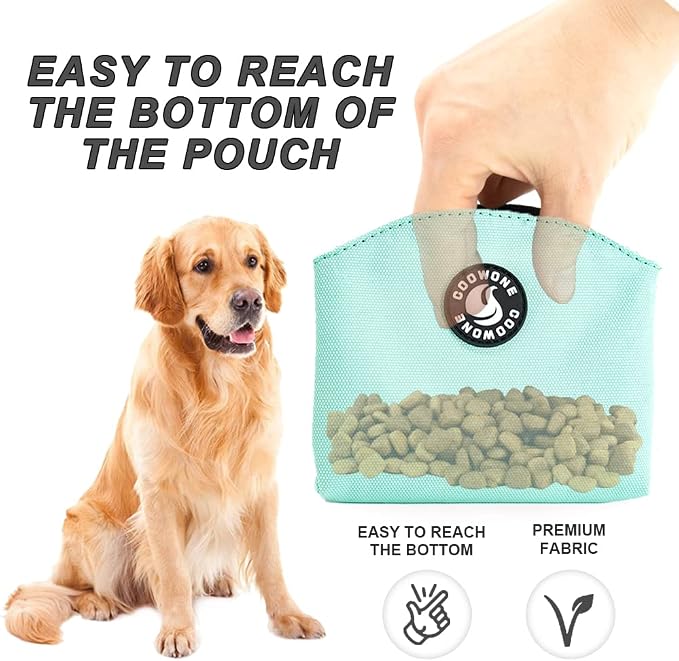 Dog Treat Pouch Magnetic Closure Small Dog Training Treat Pouch Pocket Sized Small Dog Treat Pouch with Clip (mint green)