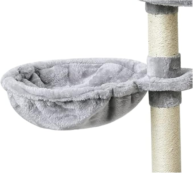 SHENGOCASE 14.6" Light Grey Nest Basket Lounger Hammock Bed for Cat Tree Tower Replacement, 5-Pack Hanging Toys, Cat Tree Accessories Hammock Attachment