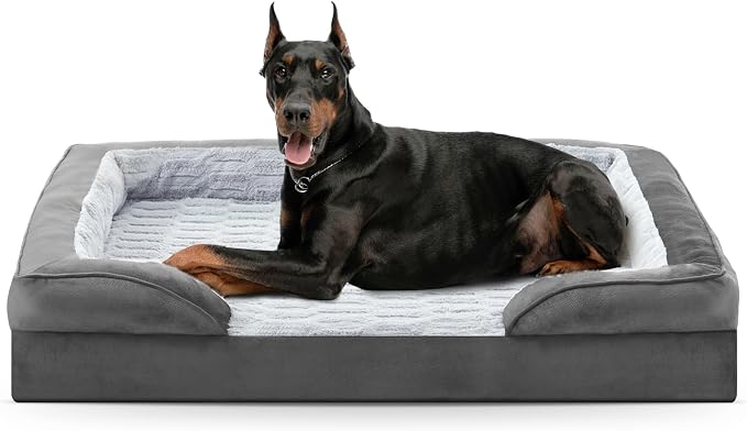 FURTIME Orthopedic Extra Large Dog Bed, Waterproof Dog Beds, 48x35x6.5 Supportive Foam Pet Couch Bed with Removable Washable Cover and Nonskid Bottom