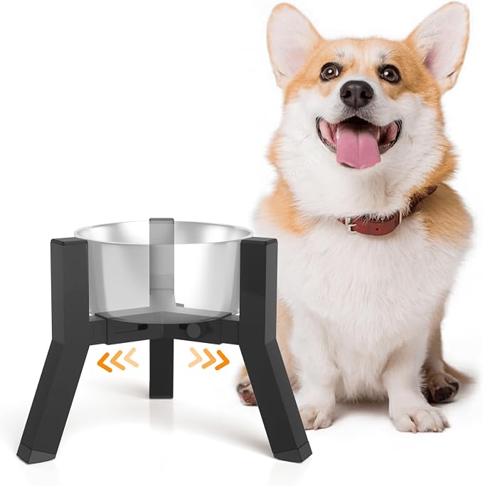 Elevated Dog Bowl Stand for Small Dogs, Adjustable Width 5.9-8.7", Raised Dog Food Water Bowls Holder, Bowl Not Included