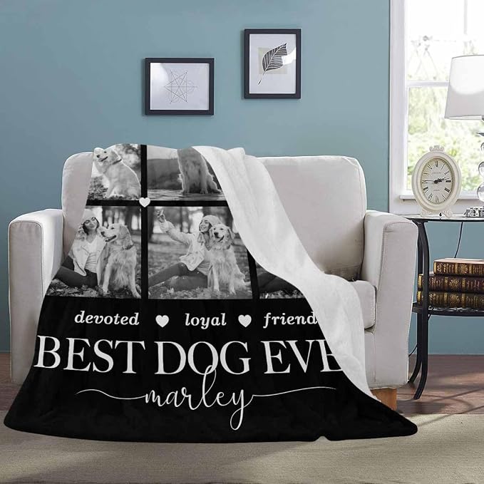 Artsadd Pet Memorial Gifts for Dogs Cats-Personalized Memorial Blanket with Photos and Name-in Loving Memory Gifts for Loved Ones Lost-Custom Remembrance Gifts Blankets for Pets Lover