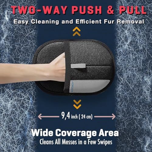 Pet Hair Removal Glove for Cats & Dogs, Upgraded Electrostatic Reusable Pet Hair Remover Tool, Magic Fur Removal Mitt for Laundry, Couch, Carpet, Car Seat, Pet Grooming Gloves (1)