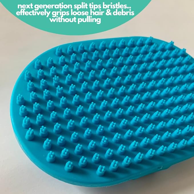 Mighty Mutt Dog Bath Brush | Massage Rubber Soft Bristle Brush for Easy Pet Grooming | Wet or Dry Dog Shampoo | Soothing, Deep Cleaning Dog Scrubber for Bath | Dogs & Cats