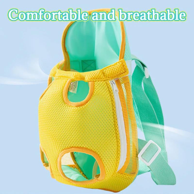 Feya Pet Carrier Backpack, Adjustable Pet Front Cat Carrier Breathable, Easy-Fit for Traveling Hiking for Small Medium Dogs Cats (Powder and Blue Stitching, XXL-(Recommended Weight 12-15 Catties))