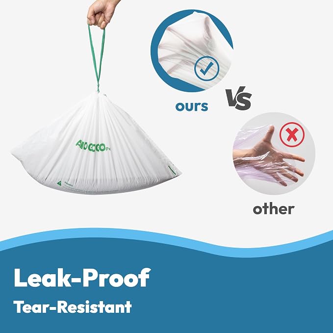 100 Pack Litter Box Liners, Compatible with PetSafe ScoopFree OpenSky Automatic Litter Box, Large Capacity Waste Bin Liners, Heavy Duty, Thick Drawstring Refill Bags, 25.39" x 12.6"