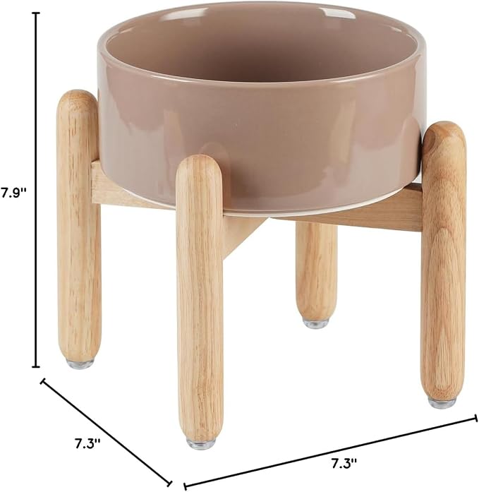 Havniva 7.3inch Ceramic Raised Dog Bowl with Stand, Elevated Dog Bowls for Medium Breed Dog Food and Water Bowl Non-Slip Dog Dish Large Capacity Feeding Pet Water Bowl