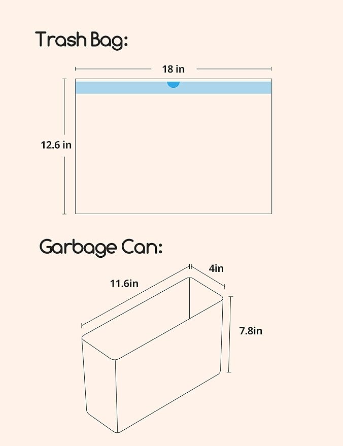 MeoWant Cat Litter Box Liners, Drawstring Receptacles Bags Thickened Waste Bag for MeoWant MW-SC01/SC02/SC09 Automatic Cat Litter Box, 20pcs