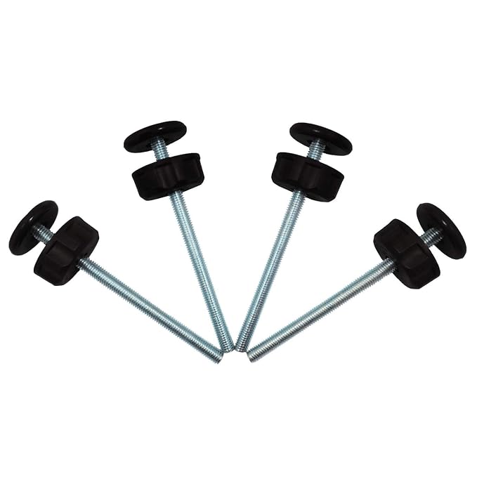 Extra Long M8 (8mm) Spindle Rods for Pressure Mounted Baby and Pet Safety Gates 4 Pack Replacement Set (8mm, Black)