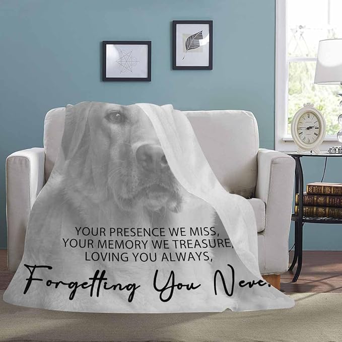 Artsadd Dog Memorial Gifts with Photo Name-Personalized Blanket with Photos and Name-in Loving Memory Gifts for Loved Ones Lost-Custom Remembrance Gifts Blankets for Pets Lover