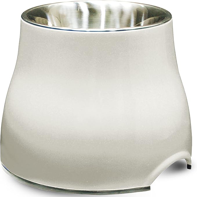 Dogit Elevated Dog Bowl for Large Dogs, White | Stainless Steel Dog Food and Water Bowl