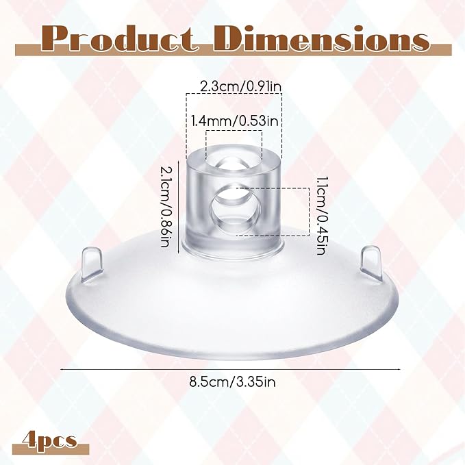 4 Pcs Cat Window Perch Suction Cup | Powerful Replacement Suction Cup PVC Sucker Pads for Cat Hammocks, Beds, Perches