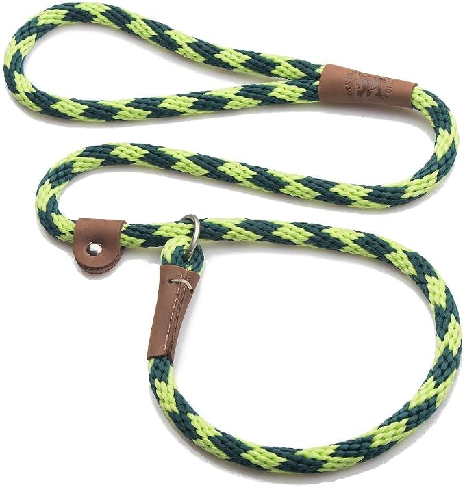 Mendota Pet Slip Leash - Dog Lead and Collar Combo - Made in The USA - Jade, 1/2 in x 4 ft - for Large Breeds