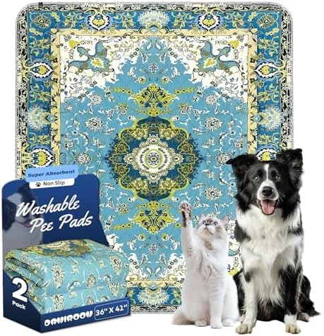 Washable Pee Pads for Dogs and Cats - 100% Waterproof Leakproof Reusable Puppy Pads, Super Absorbent & Non-Slip Whelping Training Pads Litter Mat for Furniture Protector Pet Housebreaking