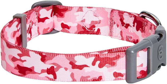 Blueberry Pet Essentials Pink Camo Print Camouflage Adjustable Dog Collar, Small, Neck 12"-16"