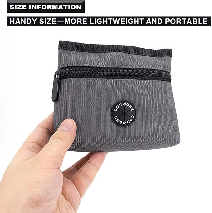 Dog Treat Pouch with Pet Training Clicker, Detachable Dog Puppy Training Treat Bag, 900D Oxford Cloth Magnetic Closure Small Dog Poop Bag Holder for Travel or Outdoor Use