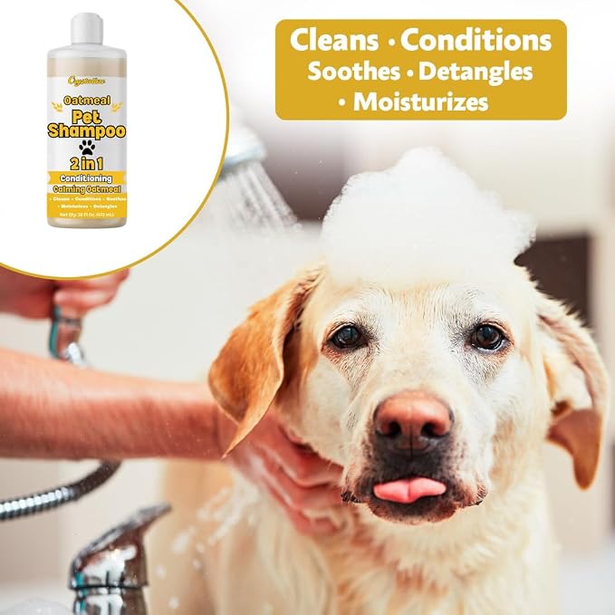 Oatmeal Dog Shampoo for Itchy Skin, Oatmeal Dog Shampoo Sensitive Skin,16oz | Moisturizing Natural Dog Shampoo, Shampoo and Conditioner