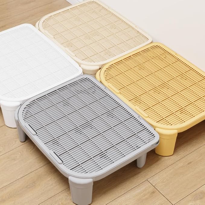 Cat Litter Mat Litter Trapping Mat,19.69"X15.95"X5.90"Litter Box Mat,Waterproof Cat Mats for Litter Large,Easy Clean,Non-Slip Litter Mat for Cat,Urine-Proof Kitty Litter Catcher Mat,Washable (White)