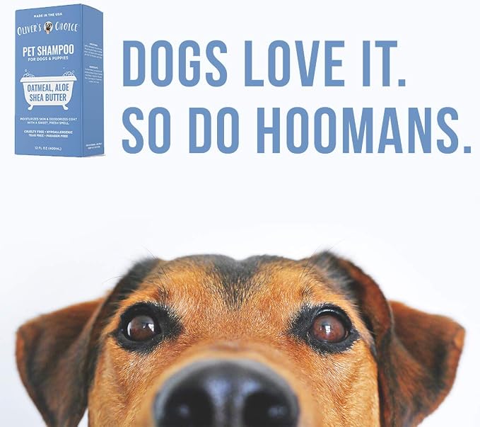 OLIVER'S CHOICE Dog Shampoo with Oatmeal, Aloe & Shea Butter – Deodorizing Puppy Shampoo for Smelly Dogs, Itchy Skin Relief, Paraben-Free, Biodegradable, Cruelty Free – 14 fl. oz | Sensitive skin care, Itch relief, Deodorizing, Aloe, Shea butter, Soft ...