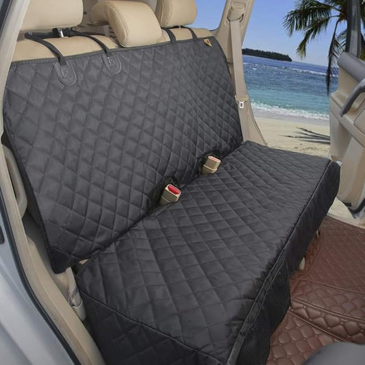 Bark Lover Deluxe More Durable Waterproof Backseat Protector, High Heat Resistant and Nonslip Back Seat Cover for Dogs Kids, Universal Size Fits Cars, Trucks, SUVs
