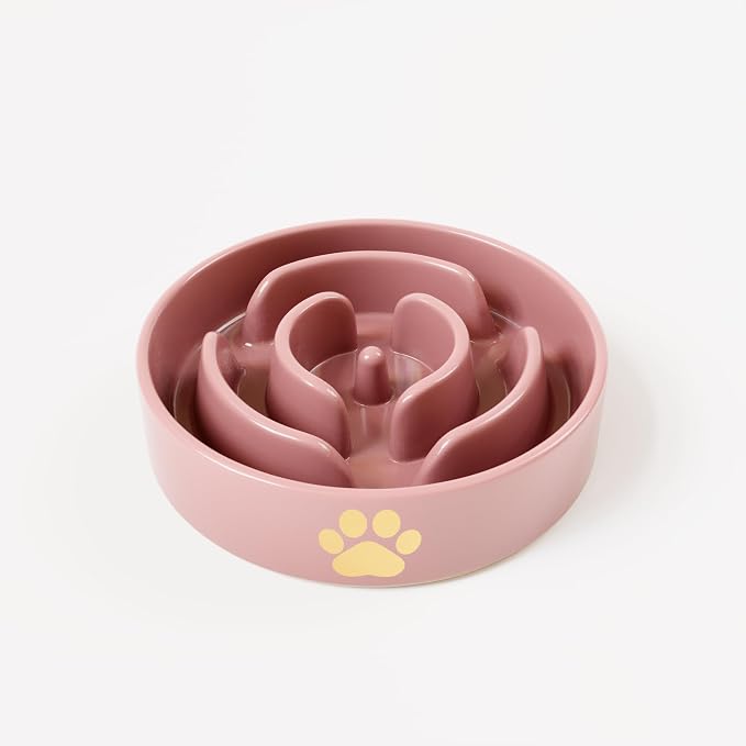 Slow Feeder Dog Bowls – Dog Bowl Slow Feeder – Microwaveable Dog Slow Feeder for All Breeds – Lead and BPA-Free Ceramic Pet Bowl – Pet Feeder for Fast Eaters