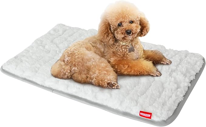 Dog Bed Crate Mat(21" X 14"), Soft Plush Dog Bed Crate Pad | Machine Washable Crate Pad, Sleeping Mat with Anti Slip Bottom