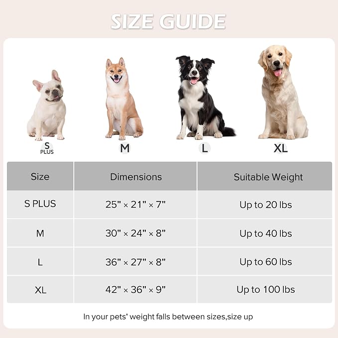 JOEJOY Cute Dog Bed Medium Size Dog, Rectangle Soft Furry Dog Beds for Large Medium Dogs, Washable Orthopedic Pet Bed with Removable Zipper Cover, Grey