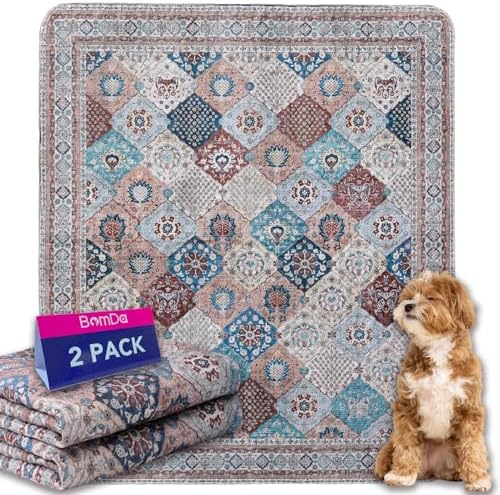Non-Slip Washable Pee Pads for Dogs, 2 Pack Super Absorbent and Leak-Proof Reusable Puppy Pads, Pet Training Pads Protect Against Urine Leakage, Soft, Quick-Dry(36x41In)