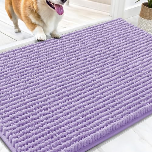 OLANLY Dog Door Mat for Muddy Paws 30x20, Extra Absorbent Chenille Mud Mat