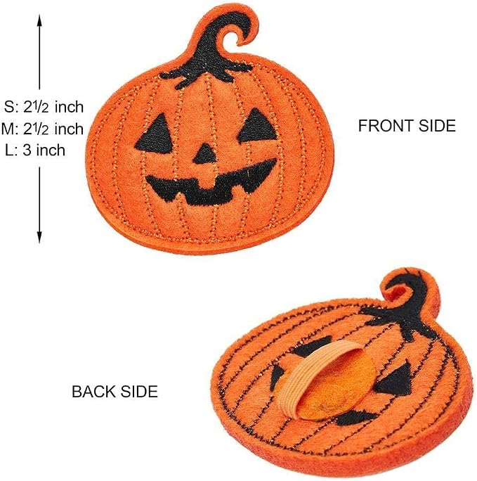 Blueberry Pet Halloween Pumpkin Party Designer Adjustable Dog Collar with Detachable Decoration, Large, Neck 18"-26"