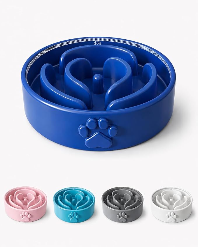 Slow Feeder Dog Bowls – 1.5-Cup Ceramic Dog Bowl Slow Feeder – Microwaveable Dog Slow Feeder for Small and Medium Dogs – Lead and BPA-Free Ceramic Pet Bowl – Pet Feeder for Fast Eaters