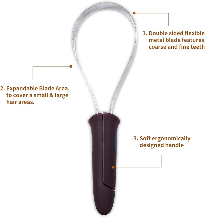 BOTH WINNERS Dual-Sided Shedding Blade with Stainless Steel Blade De-Shedding Tool for All Dog Coat Types- Soft Touch Grip (Burgundy)