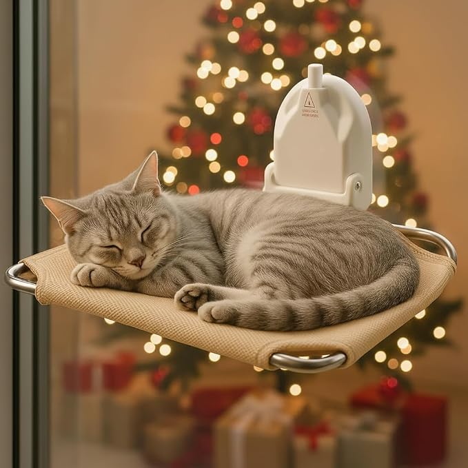 Foldable Cat Window Perch for RV, Heavy Duty Mesh Hammock for Indoor | Space-Saving Foldable Design, Heavy-Duty Suction & Support,Breathable All-Season Mesh