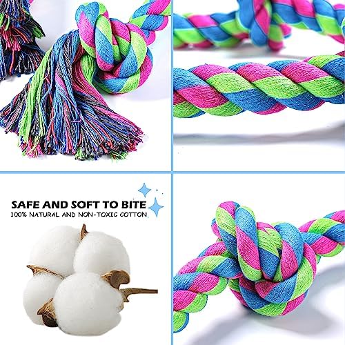 Aitmexcn Large Dog Rope Toys, 37 Inch 5 Knots for Aggressive Chewers