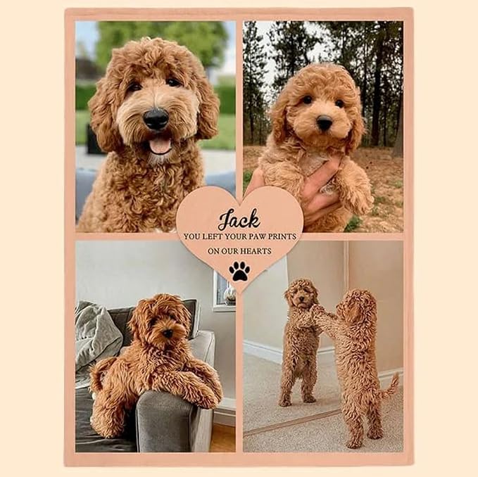 Pamaheart Custom Dog Face Blankets, Personalized Pet Photo Blanket, Fleece Dog Blankets, Customized Photo Throws, Dogs Dad Gifts, Pet Lover Gifts, Memorial Gift /34