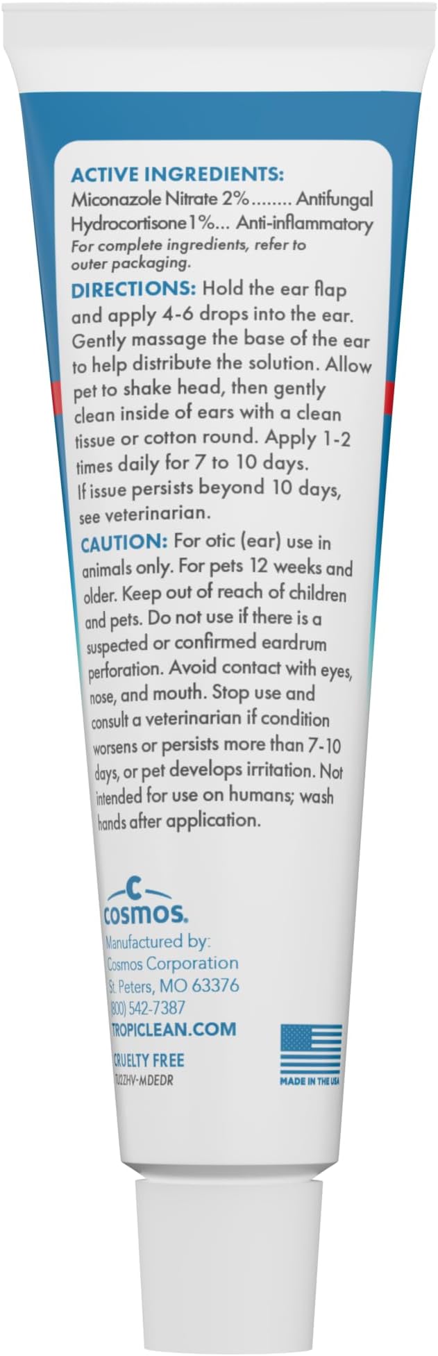 TropiClean HomeVet Medicated Ear Drops for Dogs, Vet Recommended, 2oz