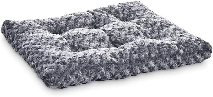 Amazon Basics Washable Cat and Dog Bed, Cozy Crate Pad for Large Dogs, Indoor, 40 x 27 x 3.5 inches, Gray