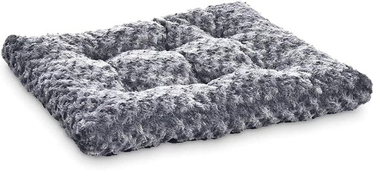 Amazon Basics Washable Cat and Dog Bed, Cozy Crate Pad for Large Dogs, Indoor, 40 x 27 x 3.5 inches, Gray