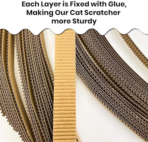 Scratch and Spin Cat Scratcher Replacement Pads for Active Play, Natural Recycled Corrugated Cardboard, Supports Pet Behaviors, Relieves Stress - 4 Count