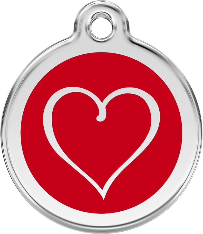 Red Dingo Personalized Tribal Heart Pet ID Dog Tag (Medium Red)