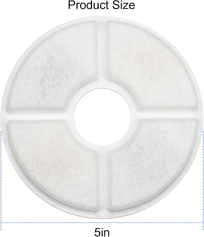 Wonder Creature Cat Water Fountain Filter Replacement, 8 Round Carbon Filters and 4 Upgraded Pre-Filter Sponges for Round Stainless Steel Top Cat Fountain